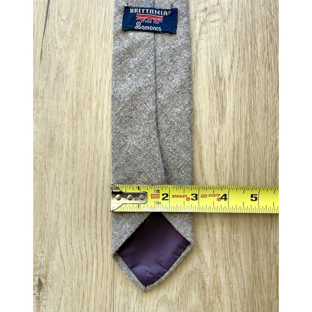 Vintage Men's Wool Blend Tie Lot (2) Ties with Non-Slip Chrome Tie Hanger Rack - Picture 3 of 8